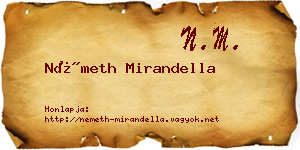 Németh Mirandella névjegykártya
