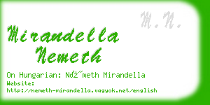 mirandella nemeth business card